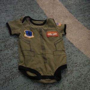 Baby boy 6-9 month future pilot onesie